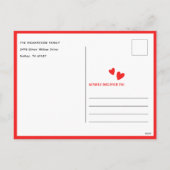 モダン赤いハートバレンタインデーカスタムの写真 シーズンポストカード (裏面)