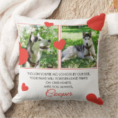 モダン赤いハートペット記念写真2枚 クッション (ブランケット)