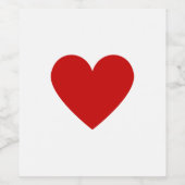 モダン赤いハートラヴシンプルチックミニマリスト ワインラベル (シングルラベル)