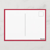 モダン赤いハート付きカード ポストカード (裏面)