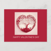 モダン赤いハート付きカード ポストカード (正面)