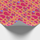 モダン赤いハート ラッピングペーパー (角)