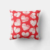 モダン赤と白ハートの日 クッション (裏面)