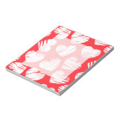 モダン赤と白ハートの日 ノートパッド (回転)