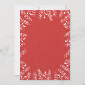 モダン赤と白フローラ 招待状 (裏面)