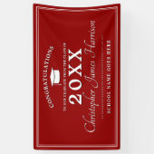 モダン赤と白卒業 横断幕 (縦)