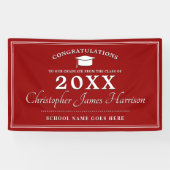 モダン赤と白卒業 横断幕 (横)