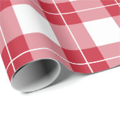 モダン赤と白格子模様 ラッピングペーパー (ロールコーナー)