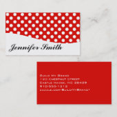 モダン赤と白水玉模様 名刺 (正面/裏面)