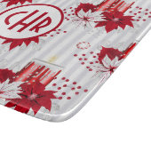 モダン赤と白花 カッティングボード (角)
