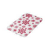 モダン赤と白雪片 バスマット (アングル)