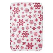 モダン赤と白雪片 バスマット (正面縦)