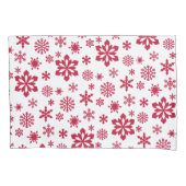 モダン赤と白雪片 枕カバー (正面左)