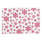 モダン赤と白雪片 枕カバー (正面右)