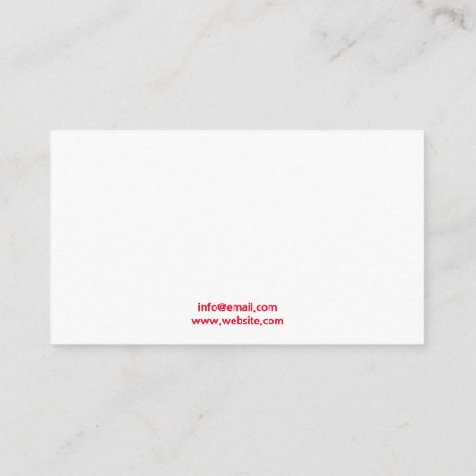 モダン赤と白Fork Personal Chef 名刺 (裏面)