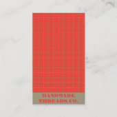 モダン赤市松模様に型QRコード 名刺 (正面)