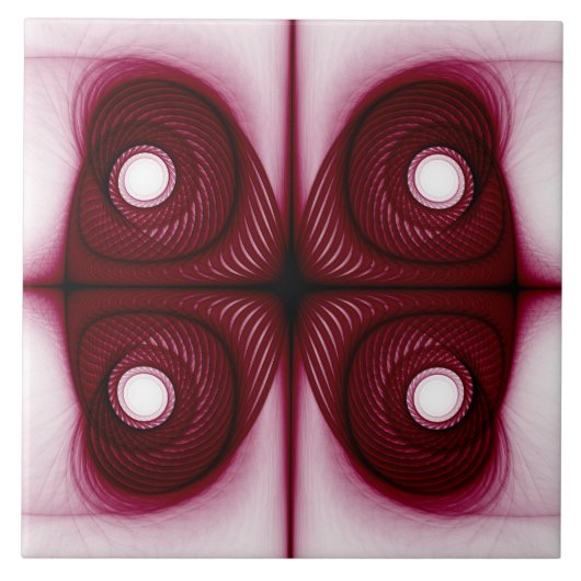 モダン赤幾何構造 タイル (正面)