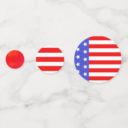 モダン赤白青アメリカ国旗の表紙吹雪 コンフェッティ (裏面)