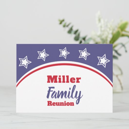 モダン赤白青ファミリ懇親会 招待状 (スタンド正面)