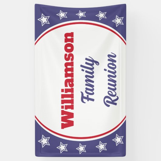 モダン赤白青ファミリ懇親会 横断幕 (縦)