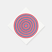 モダン赤白青円ストライプ形おもしろい スタンダードカクテルナプキン (角)