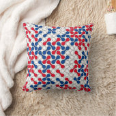 モダン赤白青幾何学的メタボールパターン クッション (ブランケット)