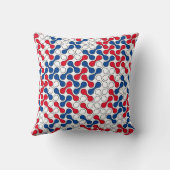 モダン赤白青幾何学的メタボールパターン クッション (裏面)