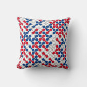モダン赤白青幾何学的メタボールパターン クッション (正面)
