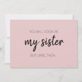 モダン赤面おもしろいピンクブリーズメイドメイド・オブ・オーナー（花嫁付き添い人） 招待状 (正面)