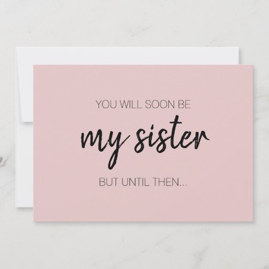 モダン赤面おもしろいピンクブリーズメイドメイド・オブ・オーナー（花嫁付き添い人） 招待状 (正面)