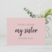 モダン赤面おもしろいピンクブリーズメイドメイド・オブ・オーナー（花嫁付き添い人） 招待状 (スタンド正面)