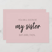 モダン赤面おもしろいピンクブリーズメイドメイド・オブ・オーナー（花嫁付き添い人） 招待状 (正面/裏面)