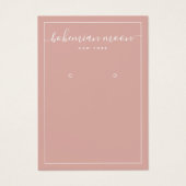 モダン赤面と白字イヤリング表示カード (正面)