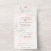 モダン赤面の微妙なフローラ（ENVは不要） オールインワン招待状 (内側)