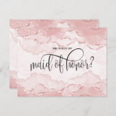 モダン赤面はメイド・オブ・オーナー(花嫁付き添い人) 招待状 (正面/裏面)