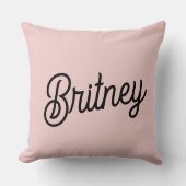 モダン赤面ほこりっぽいピンクのモノグラムと名前 クッション (正面)
