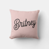 モダン赤面ほこりっぽいピンクのモノグラムと名前 クッション (正面)