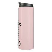 モダン赤面ほこりっぽいピンクのモノグラムと名前 タンブラー (回転右)