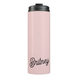 モダン赤面ほこりっぽいピンクのモノグラムと名前 タンブラー