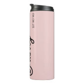 モダン赤面ほこりっぽいピンクのモノグラムと名前 タンブラー (回転右)