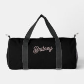 モダン赤面ほこりっぽいピンクのモノグラムと名前 ダッフルバッグ (正面)