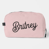 モダン赤面ほこりっぽいピンクのモノグラムと名前 ドップキット (正面)