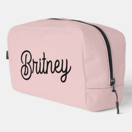 モダン赤面ほこりっぽいピンクのモノグラムと名前 ドップキット