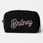 モダン赤面ほこりっぽいピンクのモノグラムと名前 ドップキット (正面)