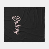 モダン赤面ほこりっぽいピンクのモノグラムと名前 フリースブランケット (正面(横))