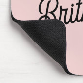 モダン赤面ほこりっぽいピンクのモノグラムと名前 マウスパッド (コーナー)