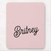 モダン赤面ほこりっぽいピンクのモノグラムと名前 マウスパッド (正面)