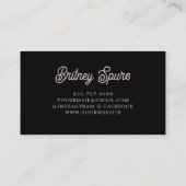 モダン赤面ほこりっぽいピンクのモノグラムと名前 名刺 (裏面)