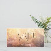 モダン赤面ほこりっぽい証明書ギフトカード (スタンド正面)