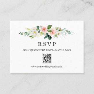 モダン赤面ウェディングRSVP QRコード結婚s 名刺